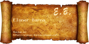 Elsner Barna névjegykártya